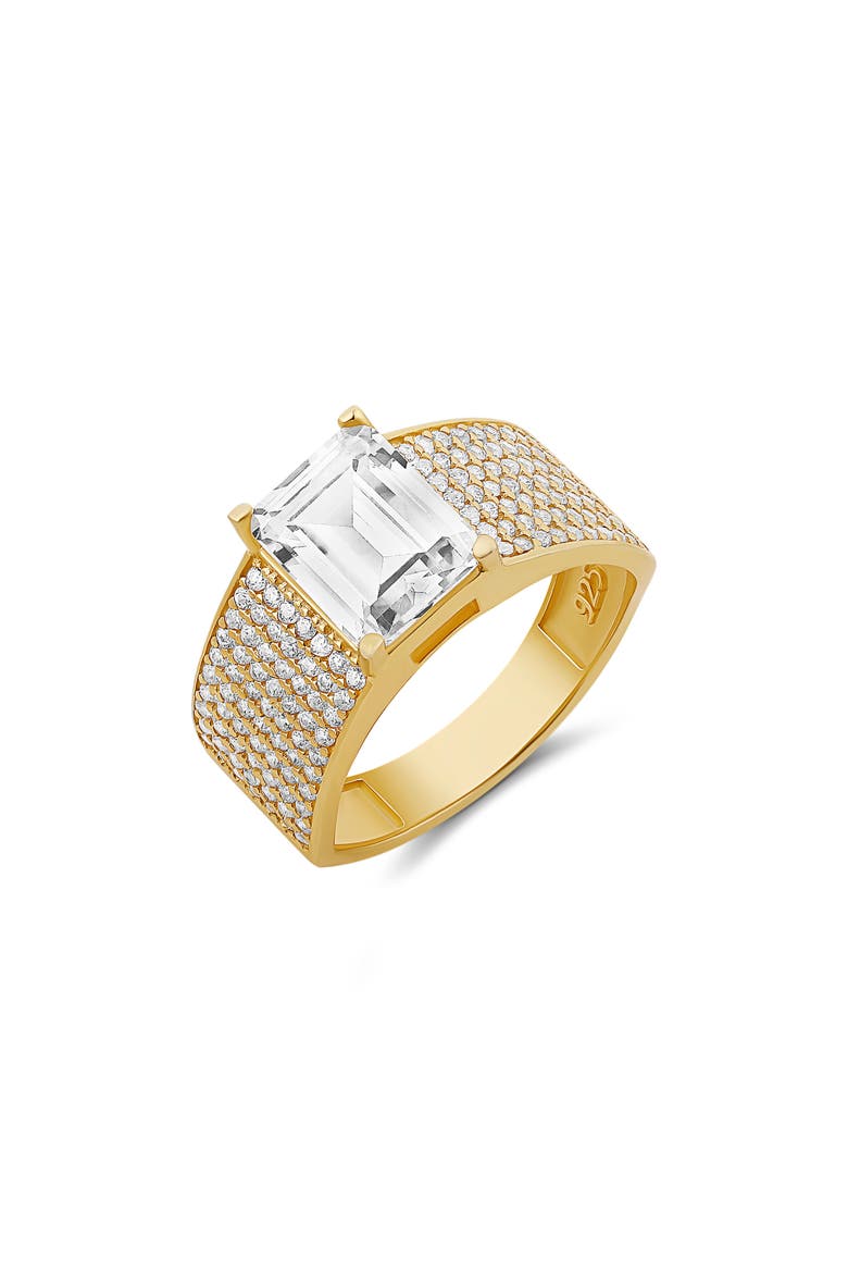 Wide Cubic Zirconia Pavé Band Ring, Main, color, GOLD