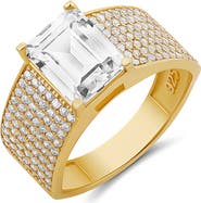 SHYMI Wide Cubic Zirconia Pavé Band Ring
