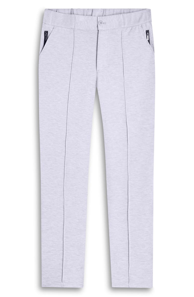 Bugatchi Soft Touch Knit Pintuck Pants, Alternate, color, Chalk