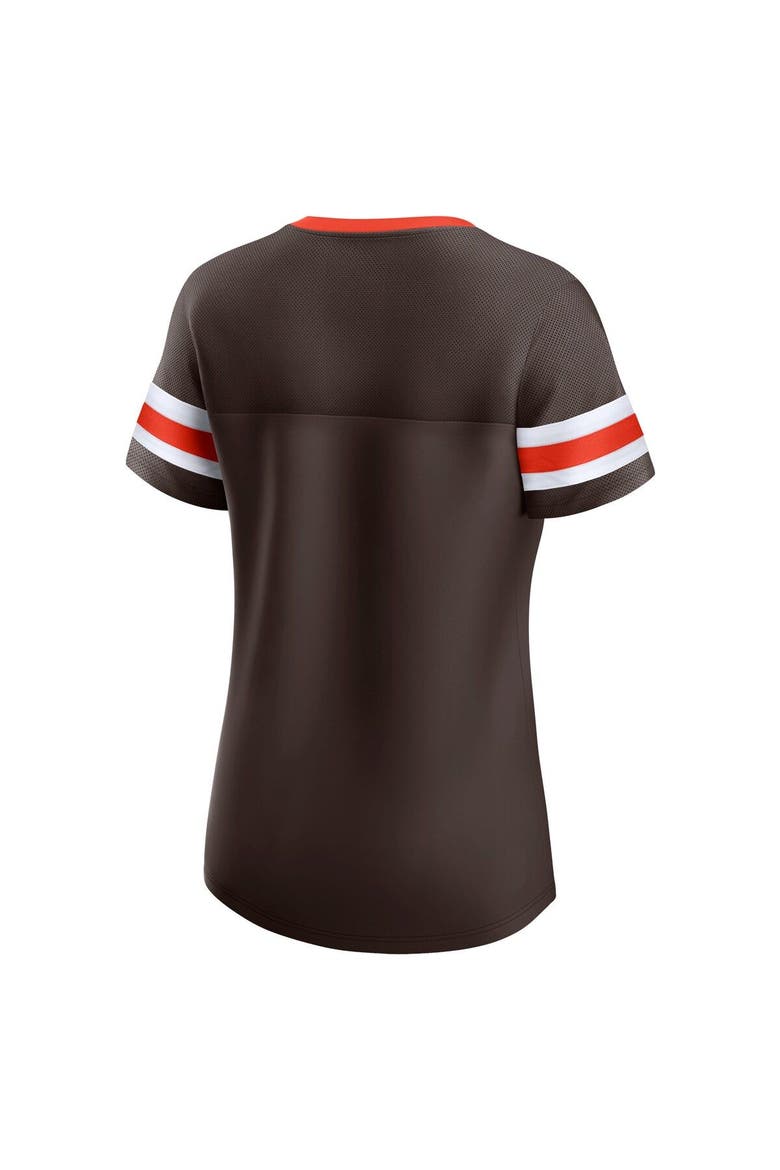 Women's Fanatics Branded Brown Cleveland Browns Original State Lace-Up T-Shirt, Alternate, color, Brown