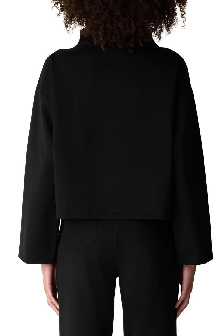 Boxy Funnel Neck Top, Alternate, color, BLACK