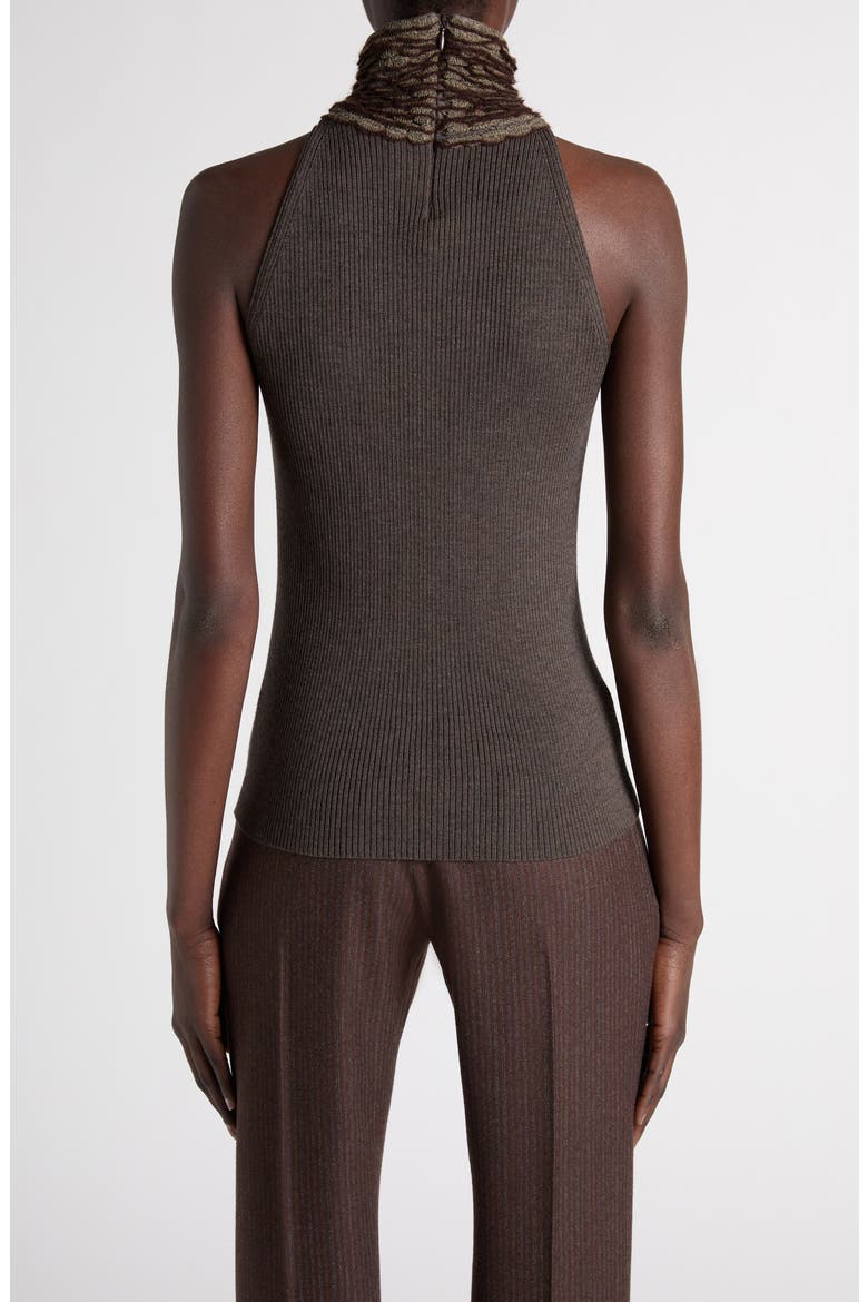 Wool Blend High Neck Sleeveless Top, Alternate, color, BROWN