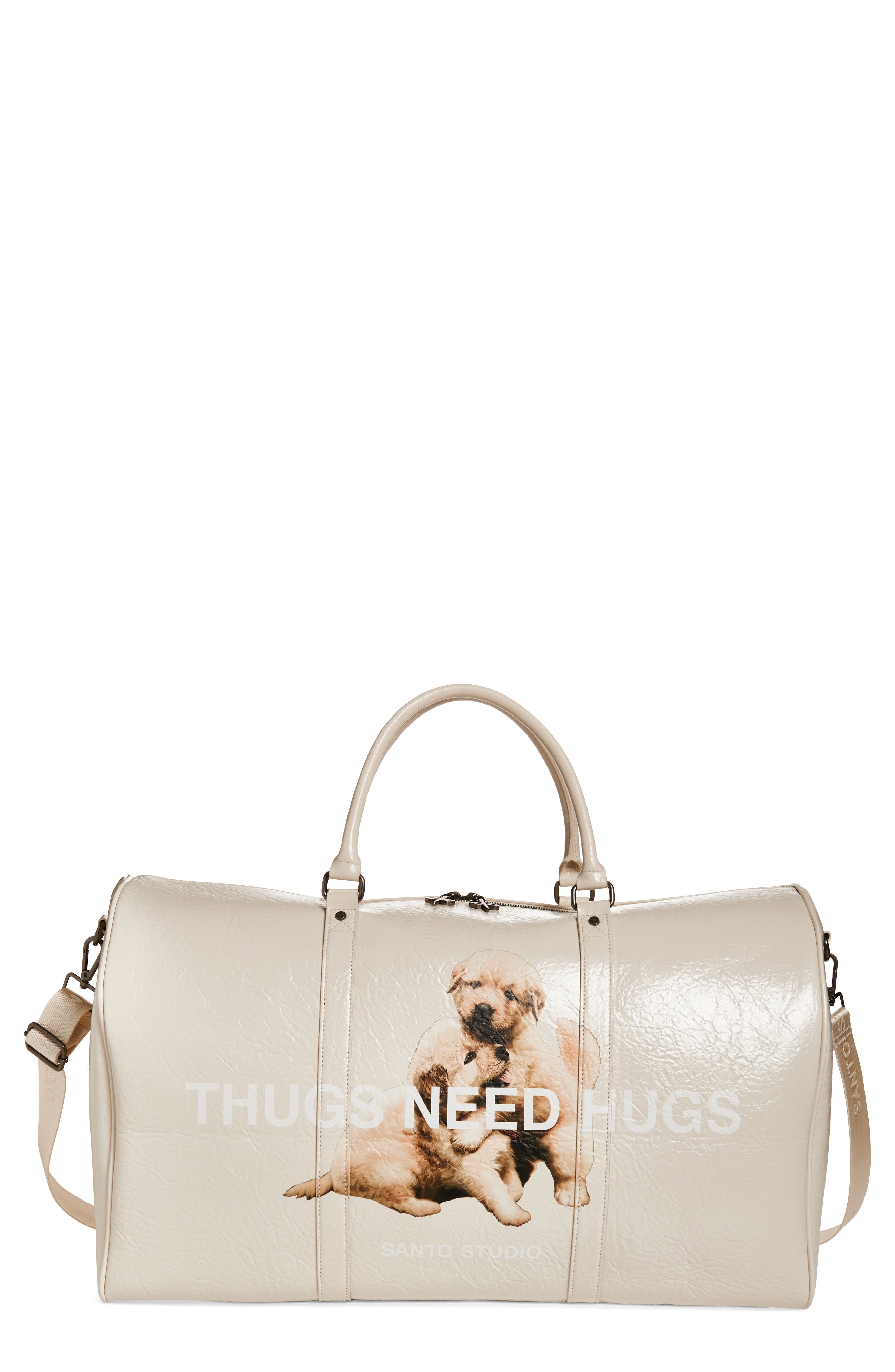 SANTO STUDIO Twitch Stenberg Ivory Duffel Bag, Main, color, Cream