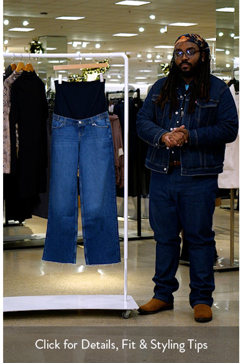 Over the Bump Raw Hem Wide Leg Maternity Jeans video