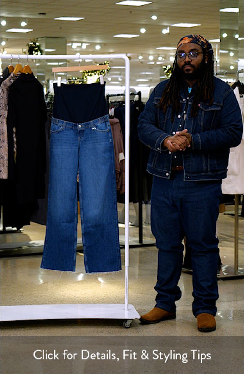 Over the Bump Raw Hem Wide Leg Maternity Jeans, sales video thumbnail