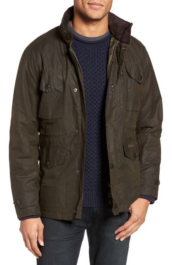Barbour Sapper Regular Fit Weatherproof Waxed Cotton Jacket In Green