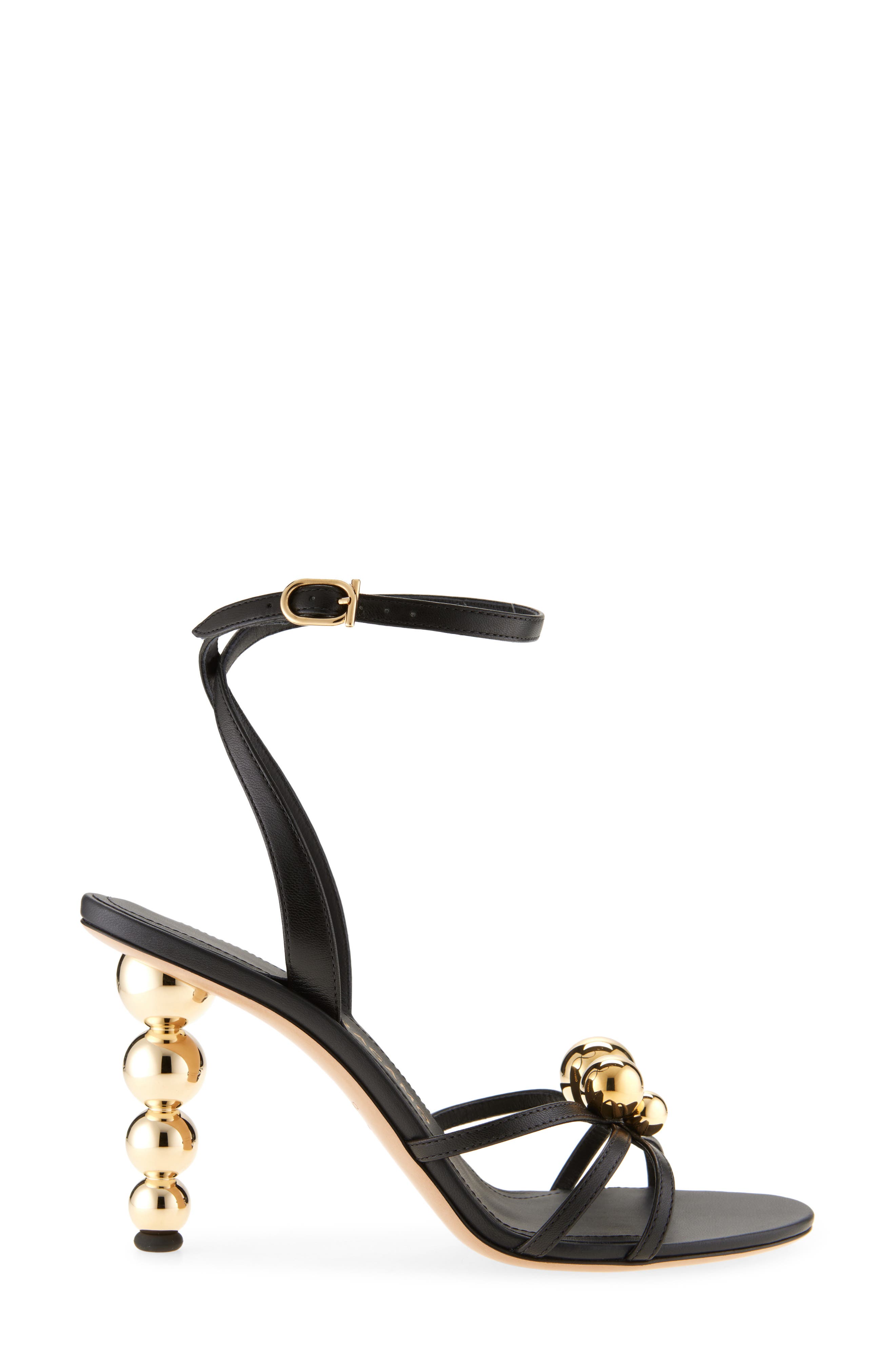 FERRAGAMO Karina Sphere Sandal, Alternate, color, Nero