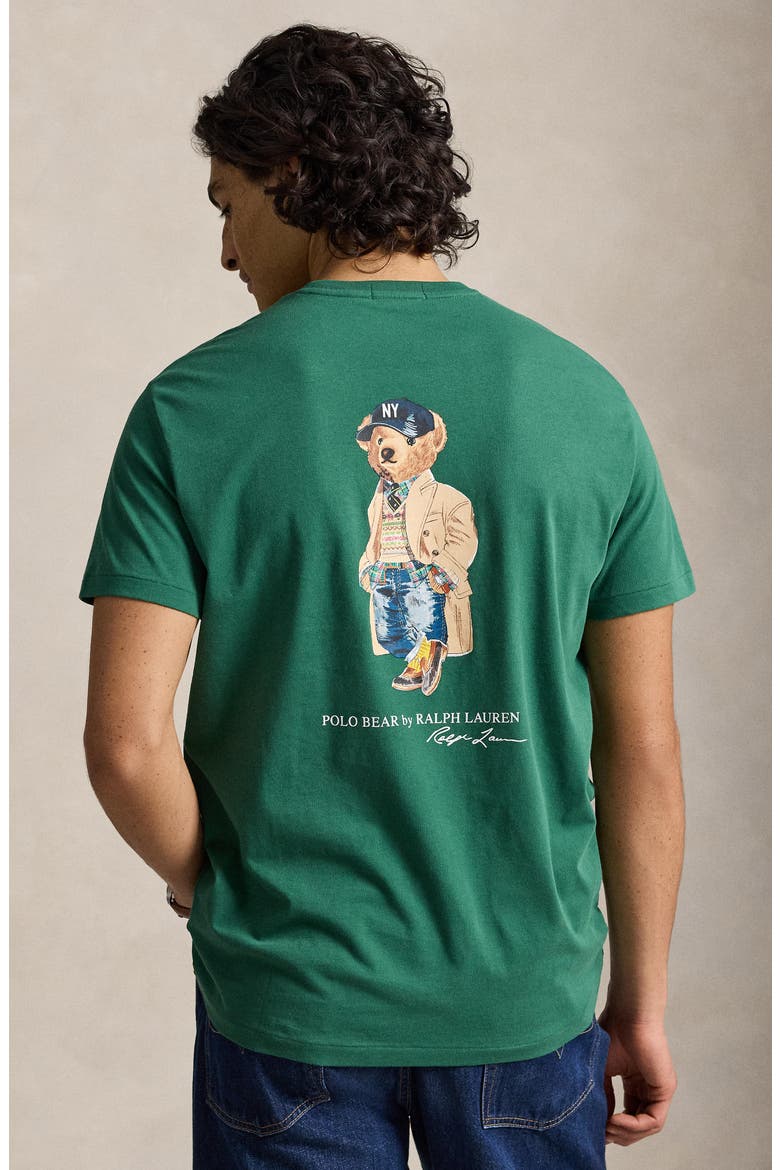 Polo Bear Cotton Graphic T-Shirt, Alternate, color, VERANO GREEN