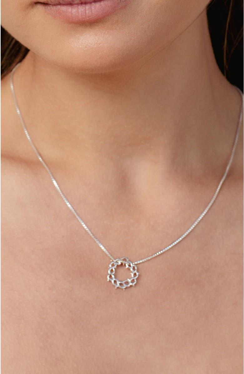 Rizen Jewelry Crown Of Thorns Necklace, Alternate, color, Sterling Silver