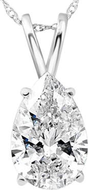 Bliss Diamond Certified 2 Ct Pear Shape Lab Grown Diamond Pendant 14k Gold Necklace