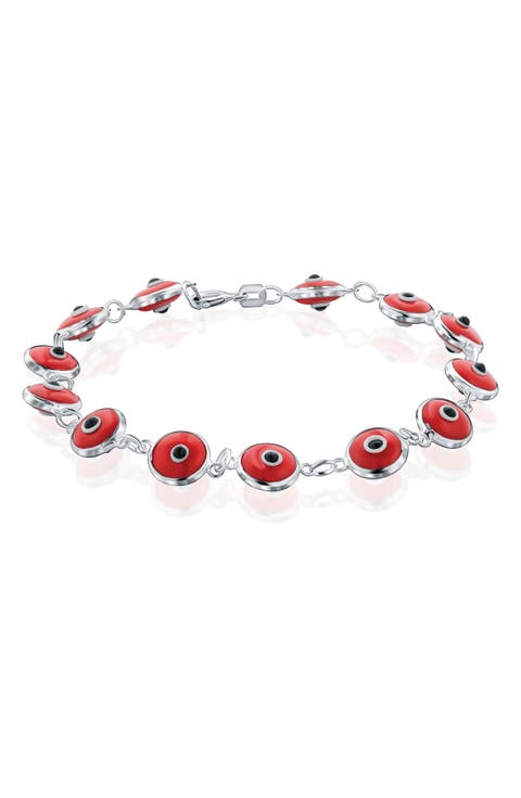 Evil Eye Enamel Station Bracelet