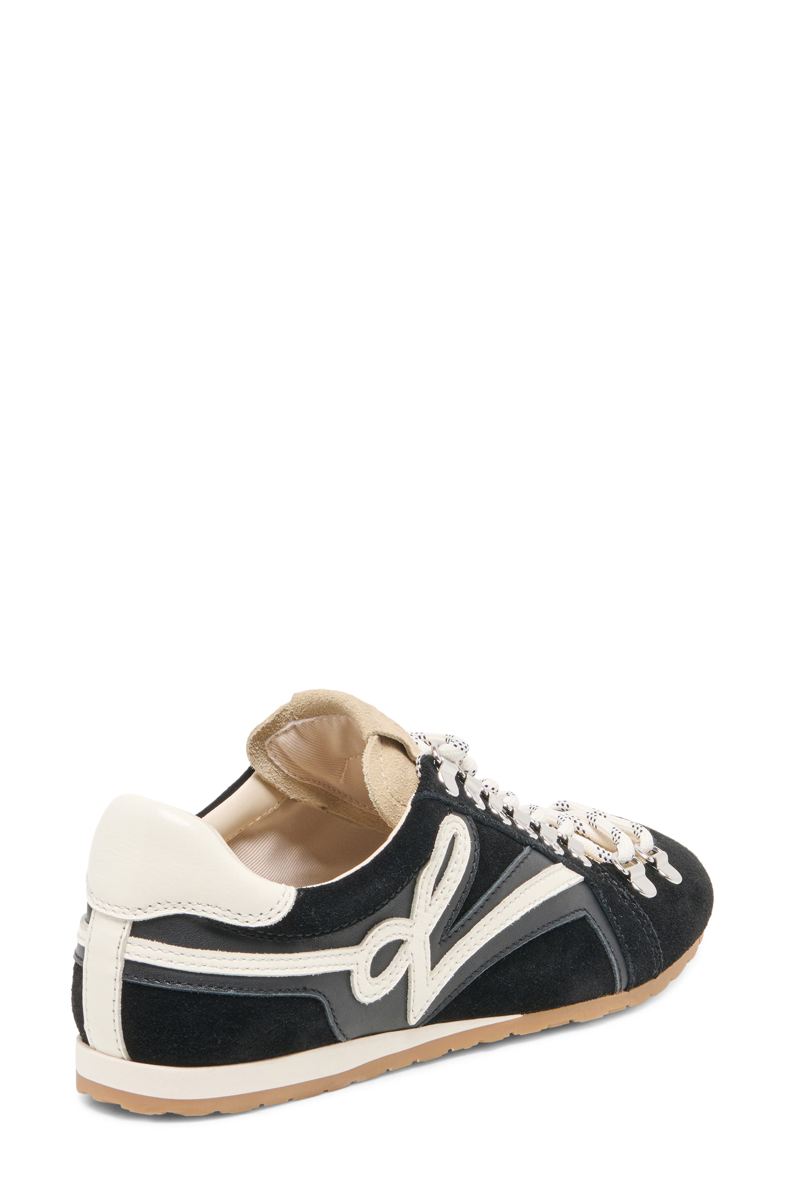 Dolce Vita Deacon Sneaker, Alternate, color, Black/White Suede