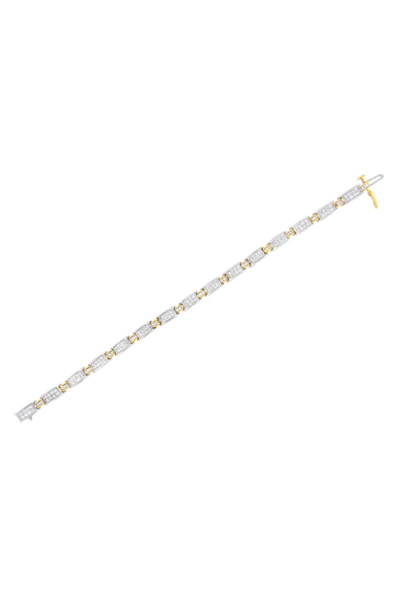 14K Two-Tone Gold 3.00 cttw Diamond Link Bracelet, Alternate, color, Yellow