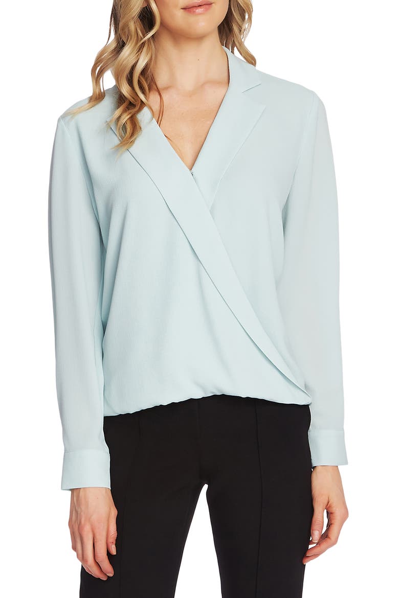 Faux Wrap Top, Main, color, FLORA GREEN