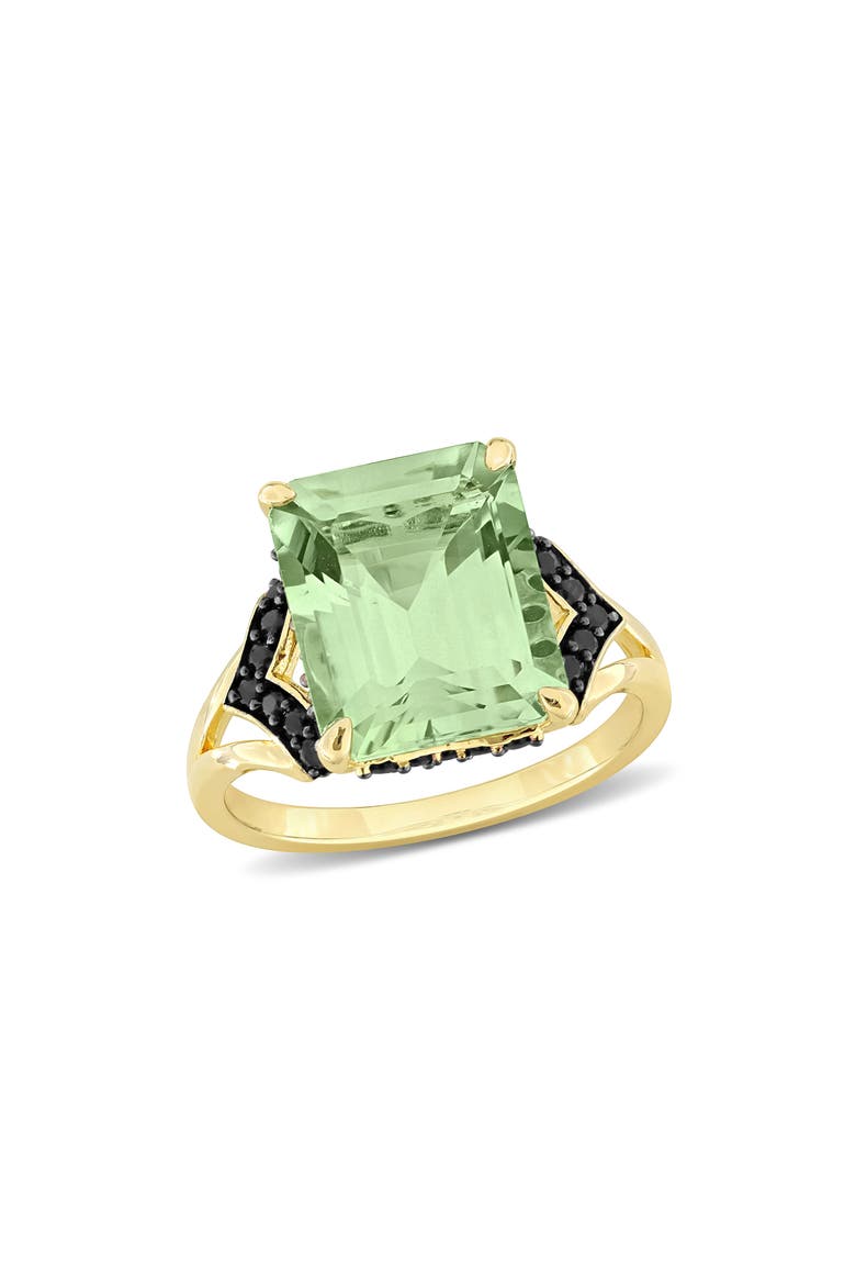 Green Quartz & Black Sapphire Ring, Main, color, GREEN