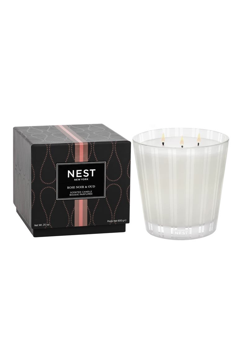 Rose Noir & Oud Scented Candle, Main, color, NO COLOR