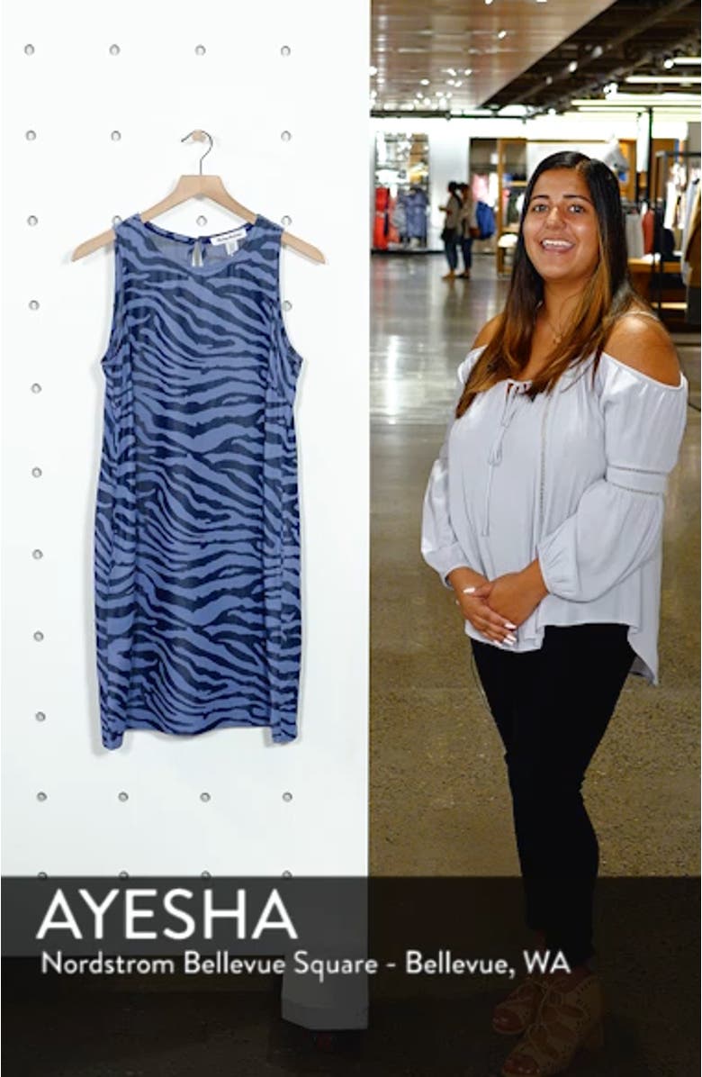 Zebra Print Chambray Shift Dress, sales video thumbnail