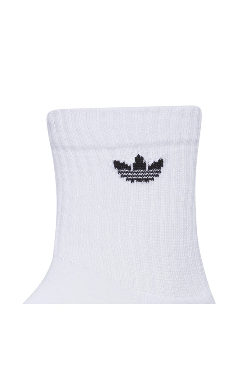 Assorted 3-Pack Trefoil Performance Quarter Crew Socks, Alternate, color, WHITE/ BLACK/ WONDER WHITE