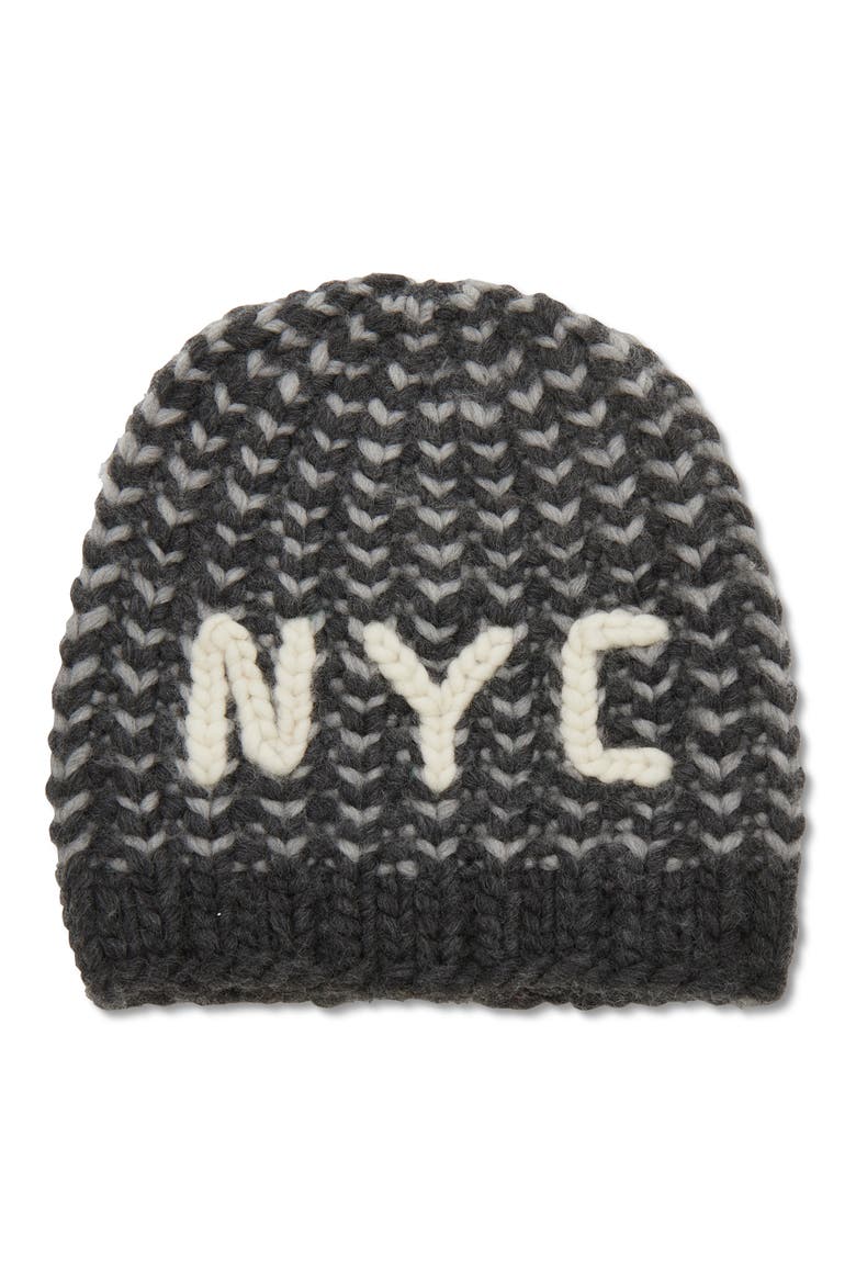 NYC Knit Beanie, Main, color, SLATE MELANGE