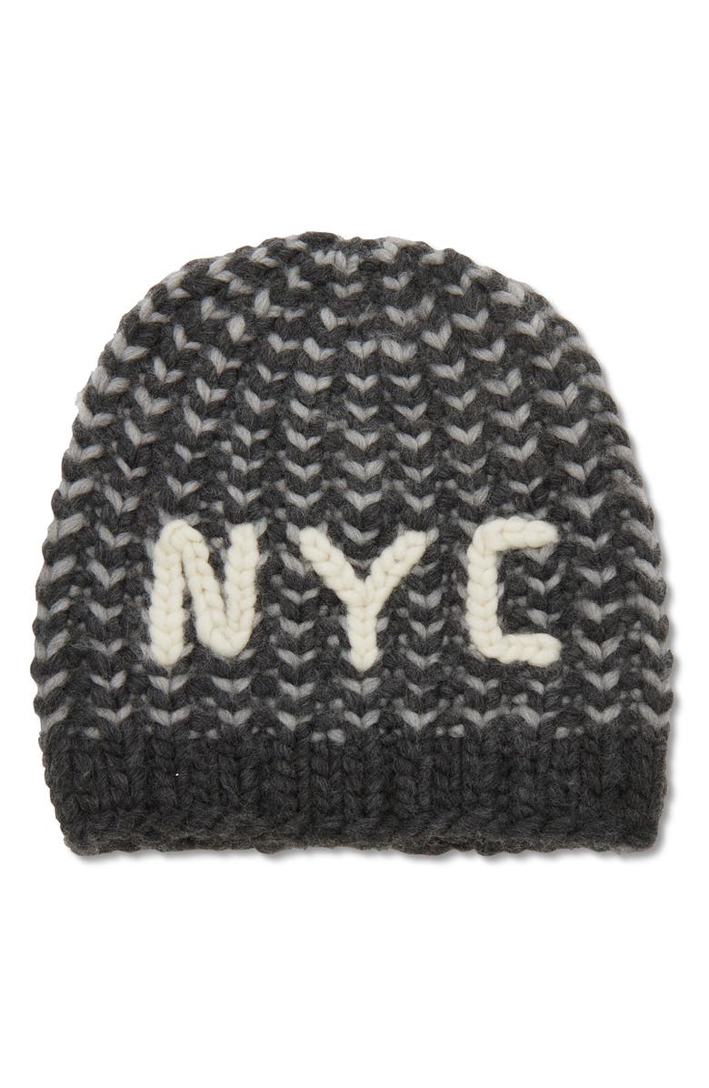 Lele Sadoughi NYC Knit Beanie, Main, color, Slate Melange