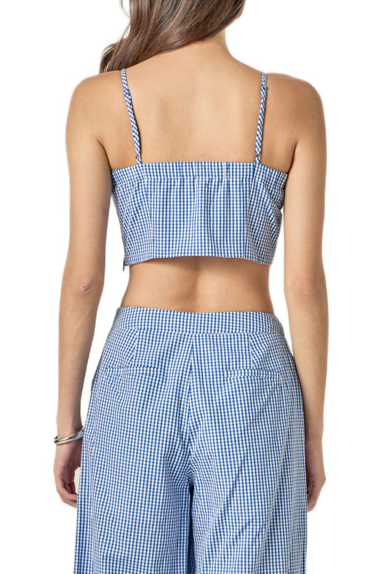 Check Tied Crop Tank, Alternate, color, BLUE