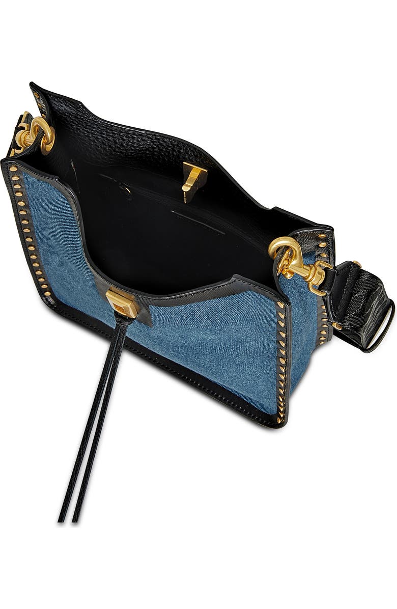 Rebecca Minkoff Medium Darren North/South Denim & Leather Crossbody Bag, Alternate, color,