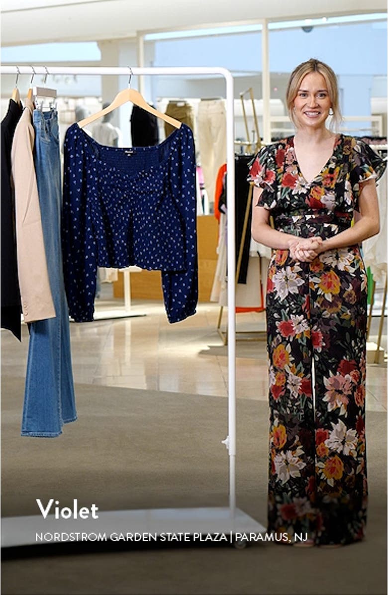 Lucie Floral Smocked Top, sales video thumbnail