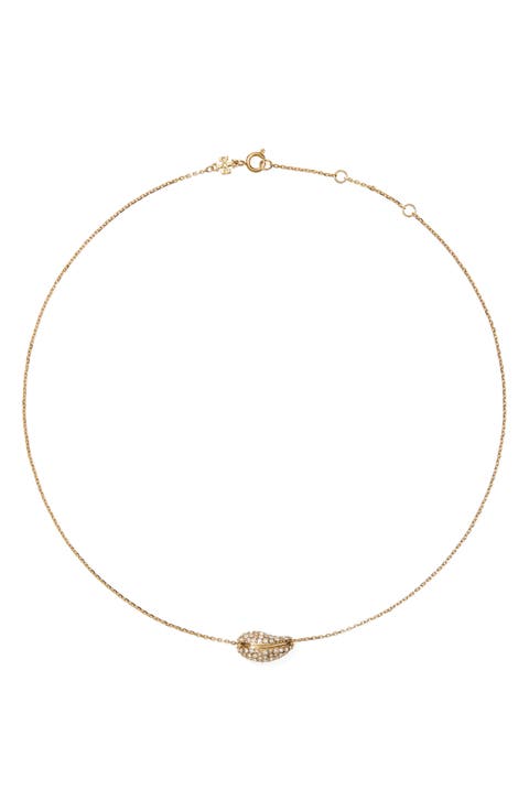 Pierced Pavé Pendant Necklace