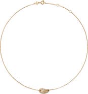 Tory Burch Pierced Pavé Pendant Necklace