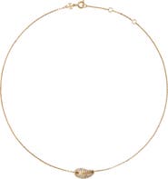 Tory Burch Pierced Pavé Pendant Necklace