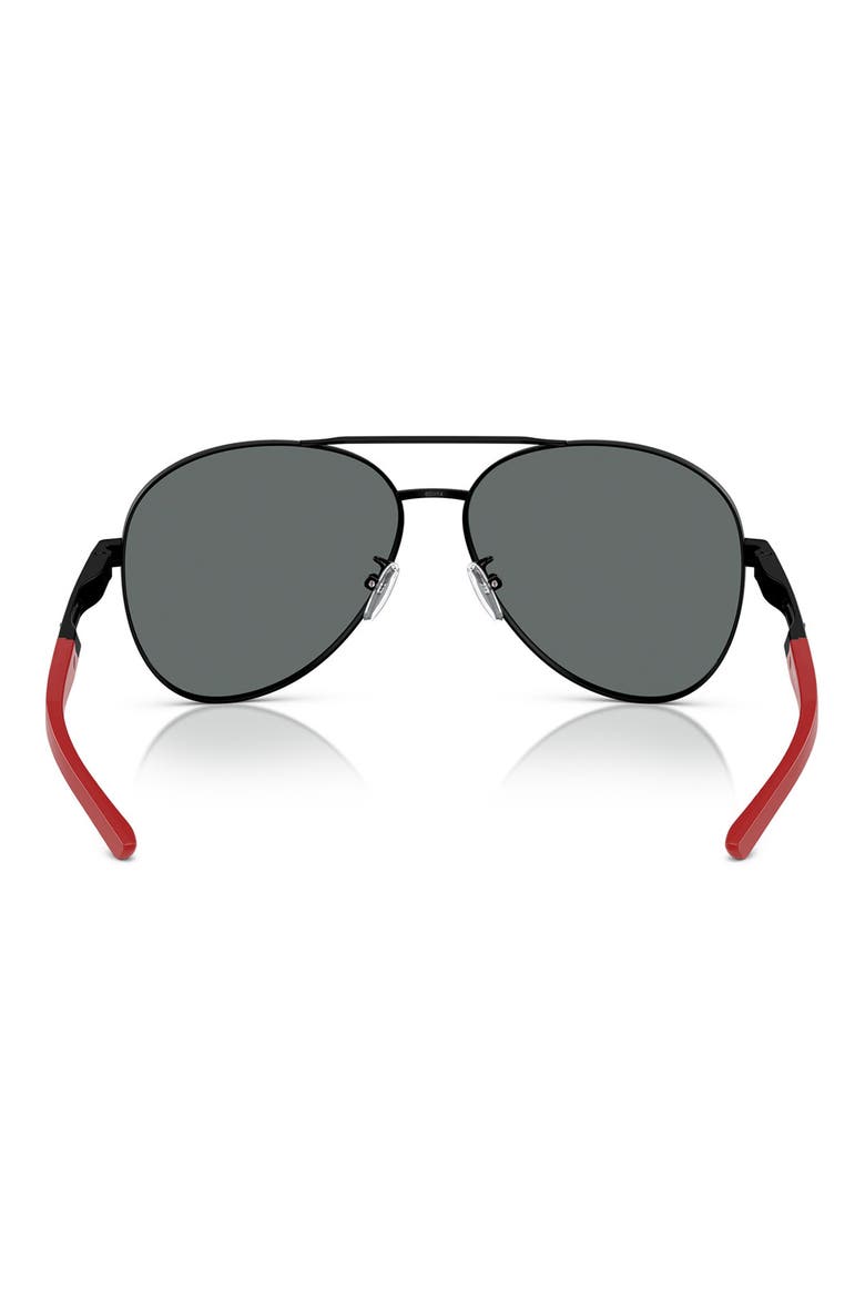 60mm Polarized Pilot Sunglasses, Alternate, color, MATTE BLACK