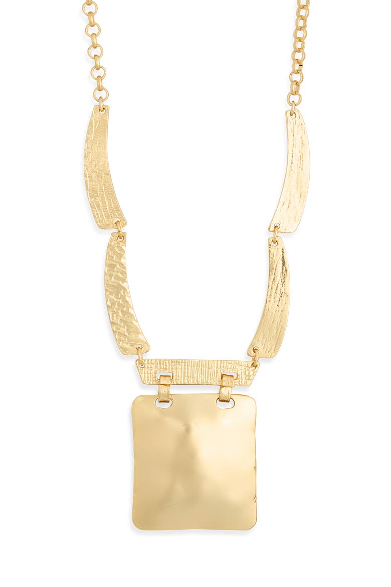 Square Pendant Necklace, Main, color, GOLD