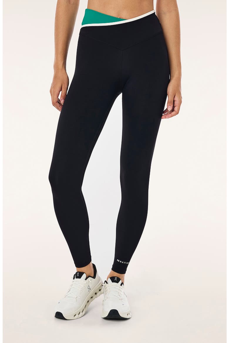 Status Full Length Leggings, Main, color, BLACK / COLLEGE GREEN