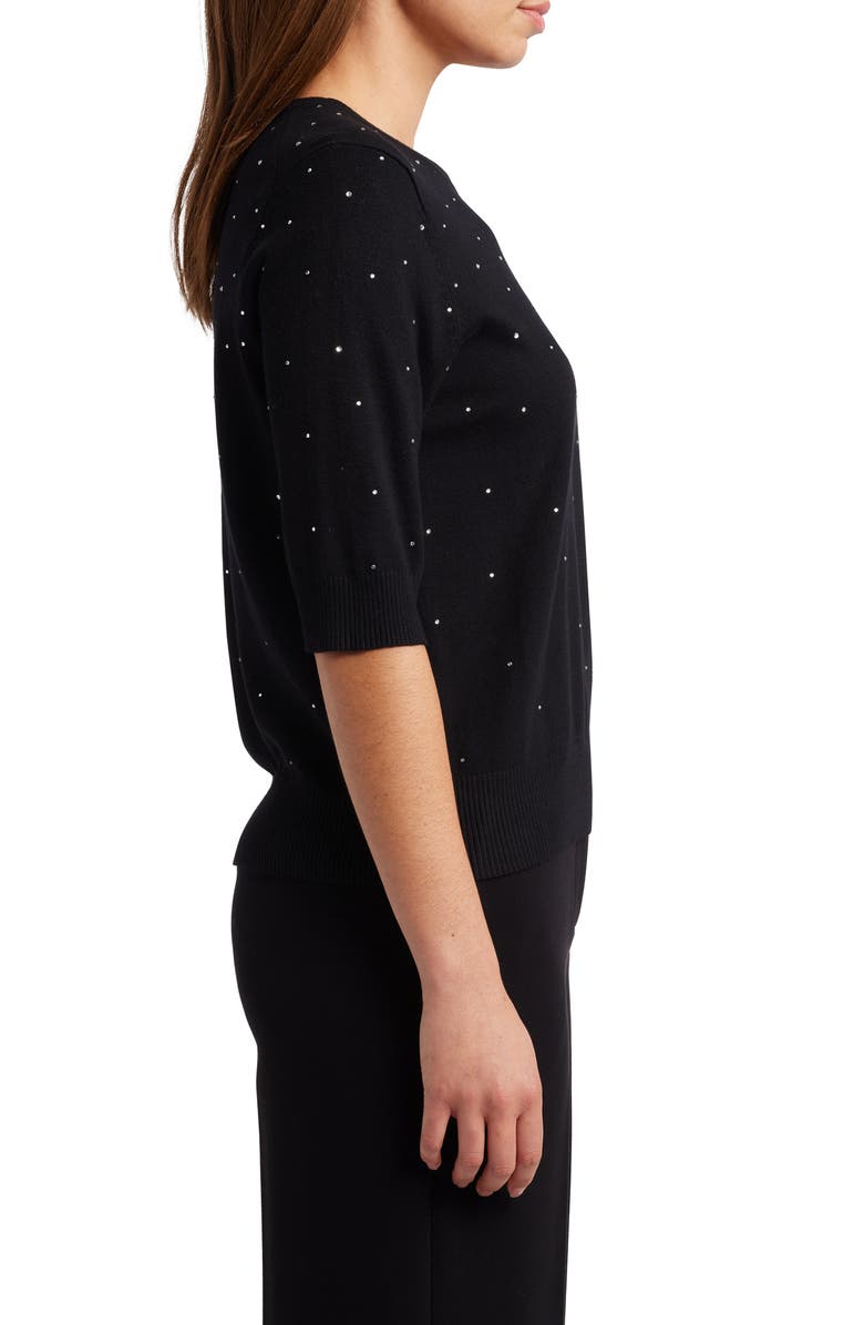 Masai Copenhagen Faldine Rhinestone Embellished Elbow Sleeve Sweater, Alternate, color, 