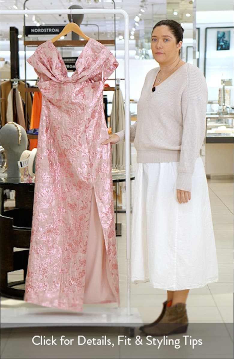 Lilia Off the Shoulder Floral Jacquard Maxi Dress