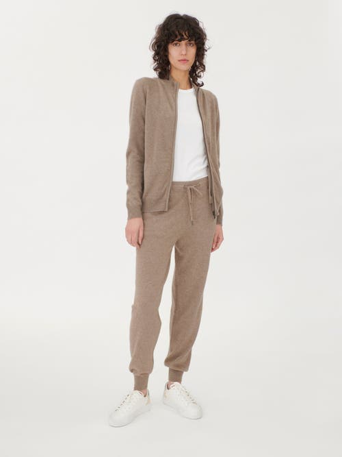 Gobi Mongolian Cashmere Cuffed Cashmere Jogger In Taupe