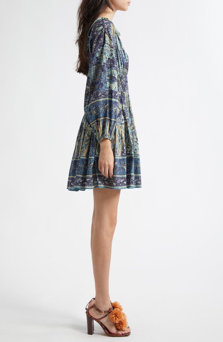 Ulla Johnson Anika Floral Print Long Sleeve Minidress, Alternate, color, Portofino