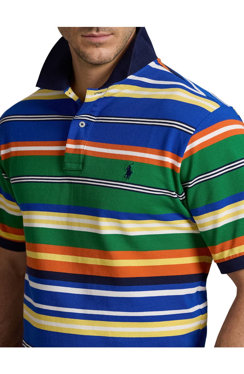 Polo Ralph Lauren Big & Tall Striped Mesh Polo Shirt, Alternate, color, Cruise Green Multi