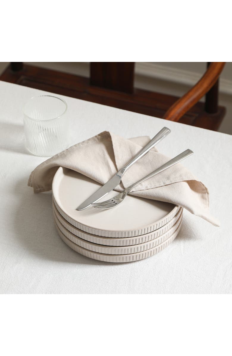 Stone Lain Haven Stoneware 4-Piece Dinner Plate Set, Alternate, color, Beige