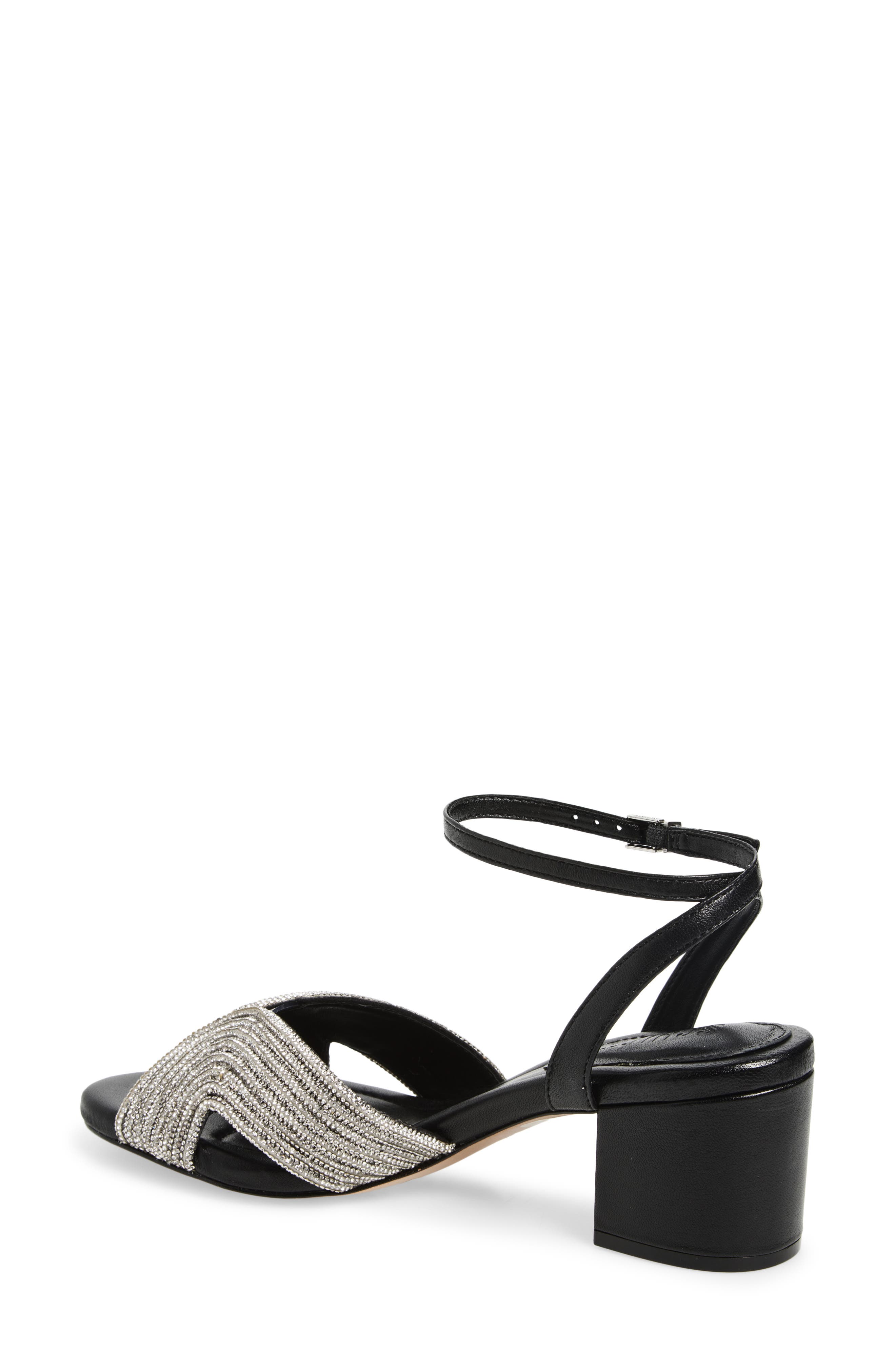 Schutz Hattie Ankle Strap Sandal, Alternate, color, Cristal/ Transparente/ Black