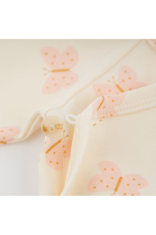Oh Baby ! Mini Butterflies Pink Kimono Set In Milk