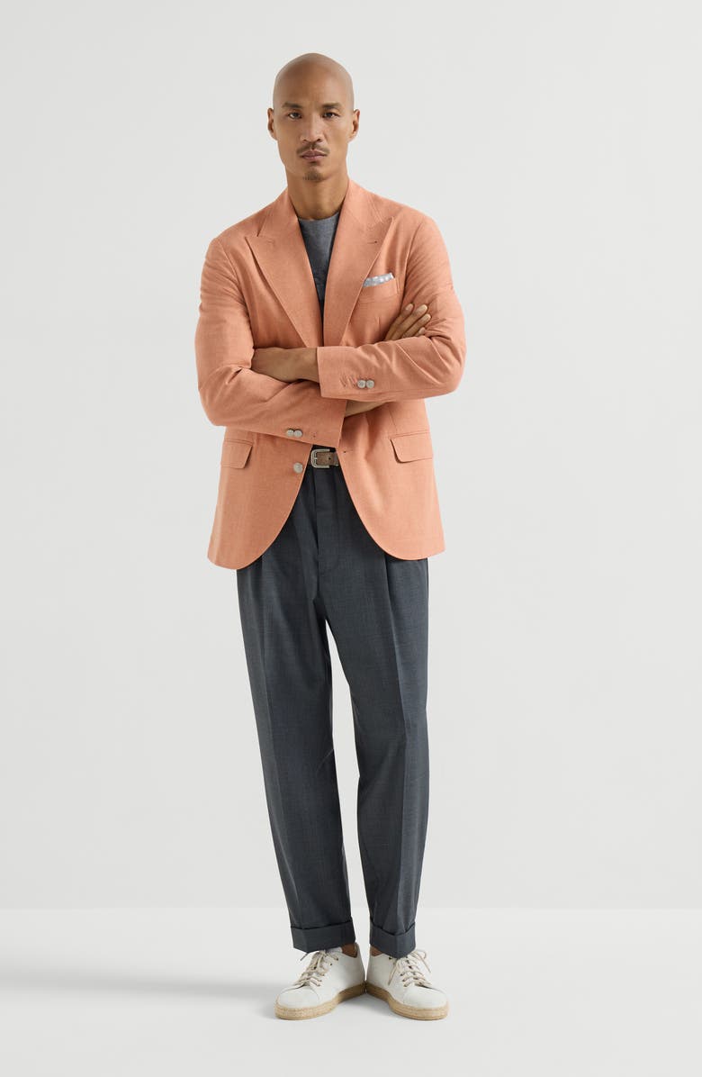 Brunello Cucinelli Blazer with peak lapel, Alternate, color, Apricot