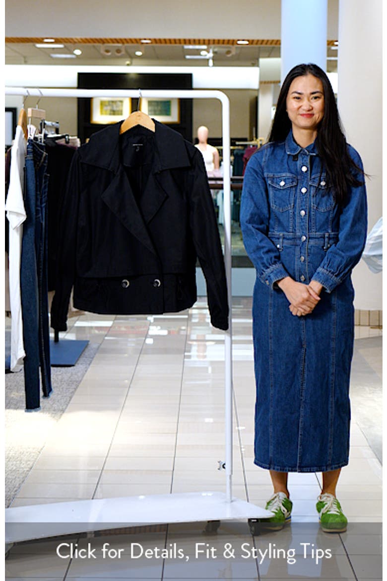 Leonard Water Repellent Double Breasted Crop Trench Jacket video