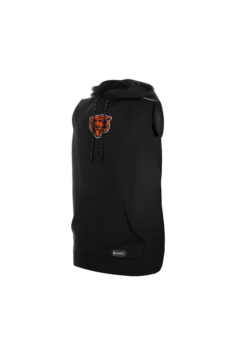 Men's New Era  Black Chicago Bears Combine Sleeveless Hoodie, Alternate, color, Black