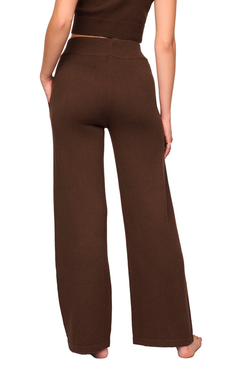Eberjey Wide Leg Lounge Sweater Pants, Alternate, color, Chocolate