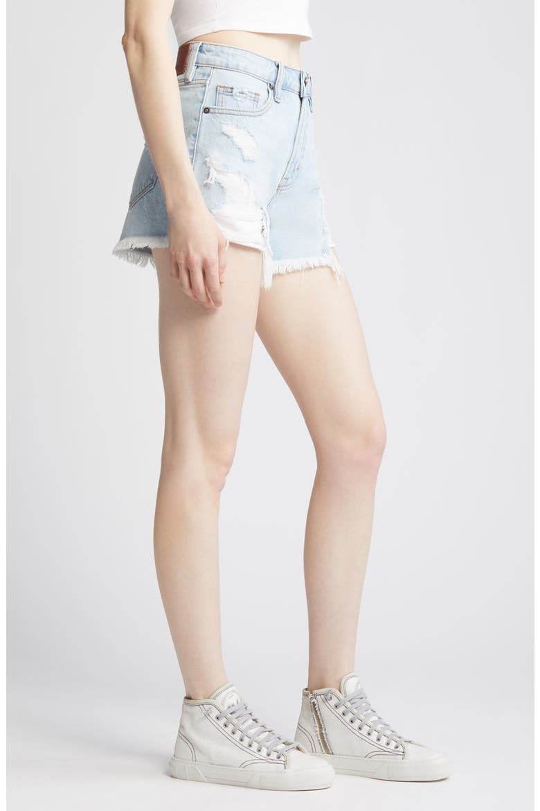 Ripped Cutoff Denim Shorts, Alternate, color, LIGHT WASH