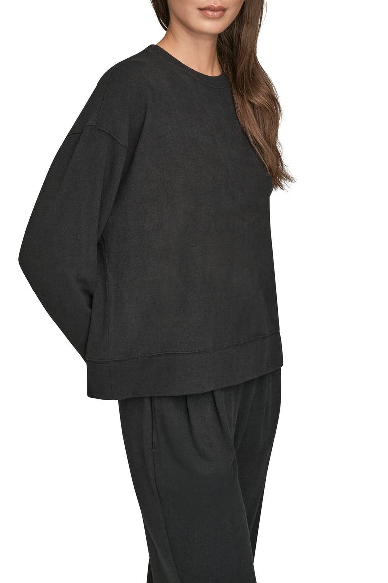 Dropped Shoulder Sweatshirt, Alternate, color, BLACK