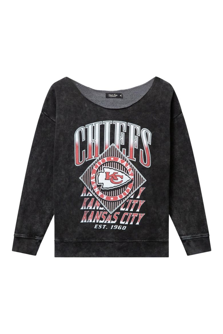 Kansas City Chiefs Off-the-Shoulder Graphic Sweatshirt, Main, color, BLACK