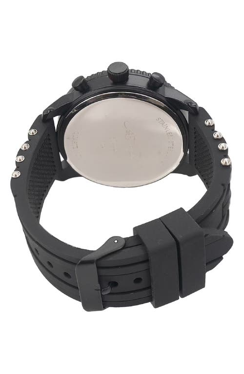 Ed Hardy Quartz Chronograph Silicone Strap Watch, 42mm In Black