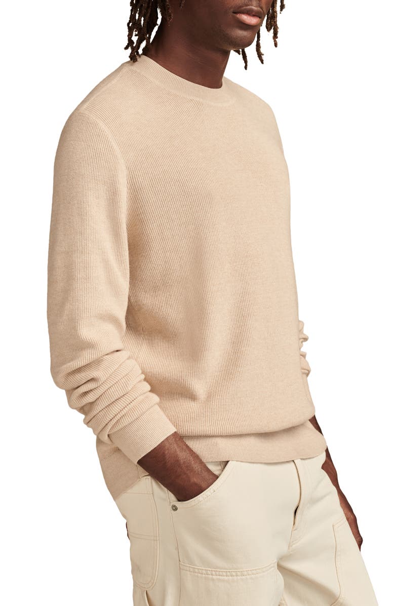 Lucky Brand Rib Crewneck Sweater, Alternate, color, Oatmeal Heather